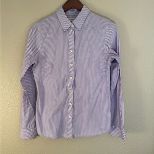 Banana Republic Lavender and White Striped Shirt